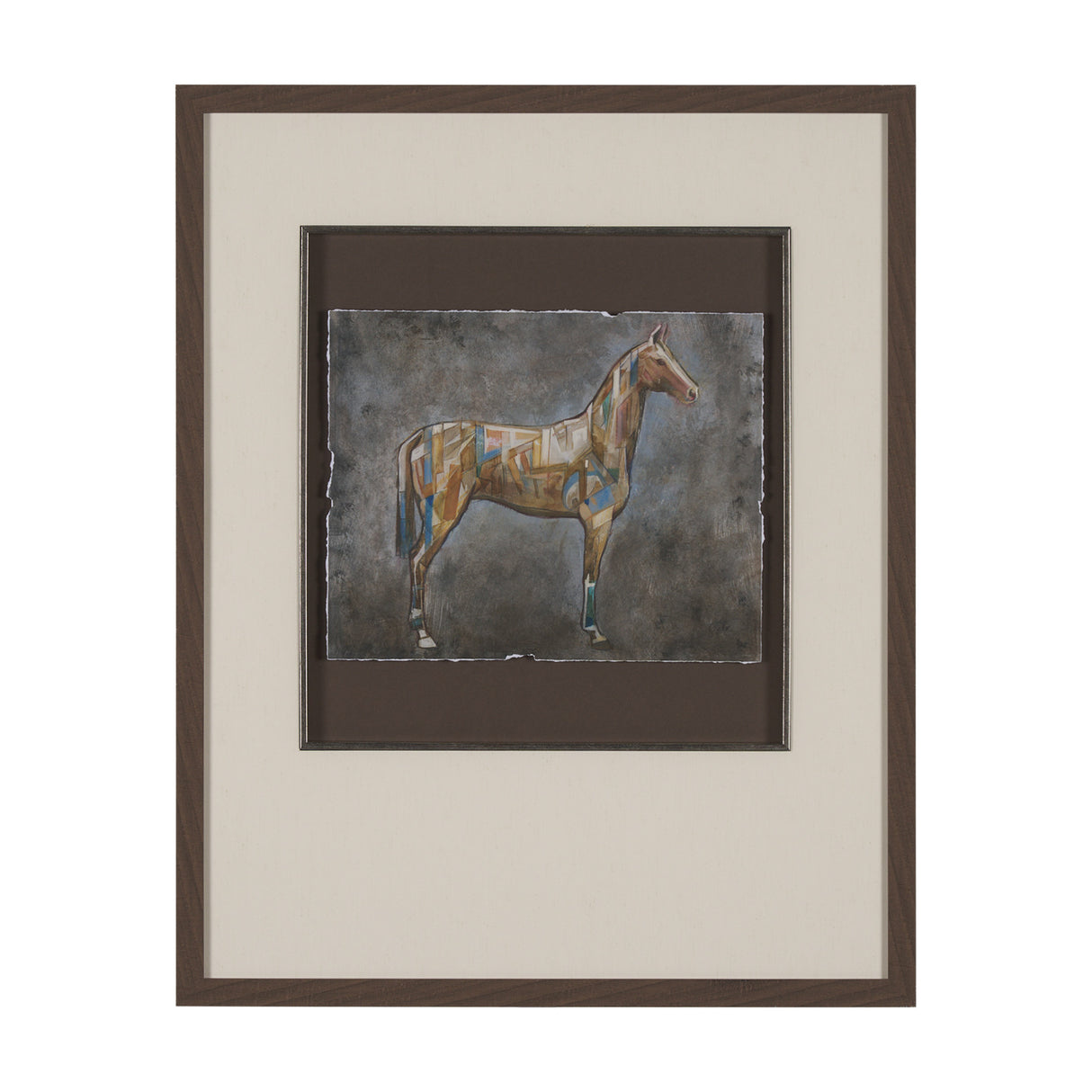 Mosaic Horse II by Mercana Studio a Hand Embellished Framed Art Print Matted under Glass from Mercana - Luna Furniture