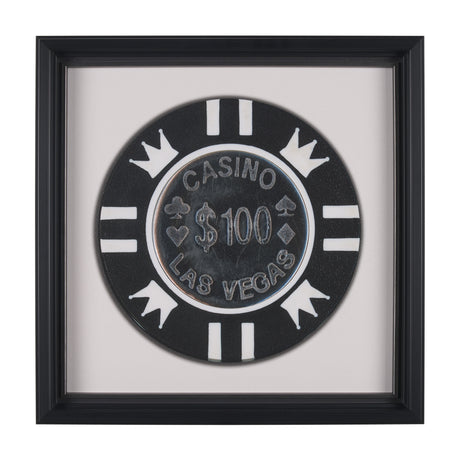 Casino 100 Dollar Vegas Poker Chip By Zap Studio Framed Art Photograph Print under Glass from Mercana - Luna Furniture