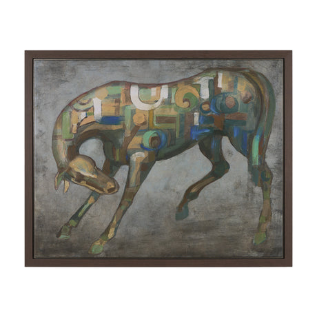 Mosaic Horse I by Mercana Studio a Hand Embellished Textured Framed Canvas from Mercana - Luna Furniture