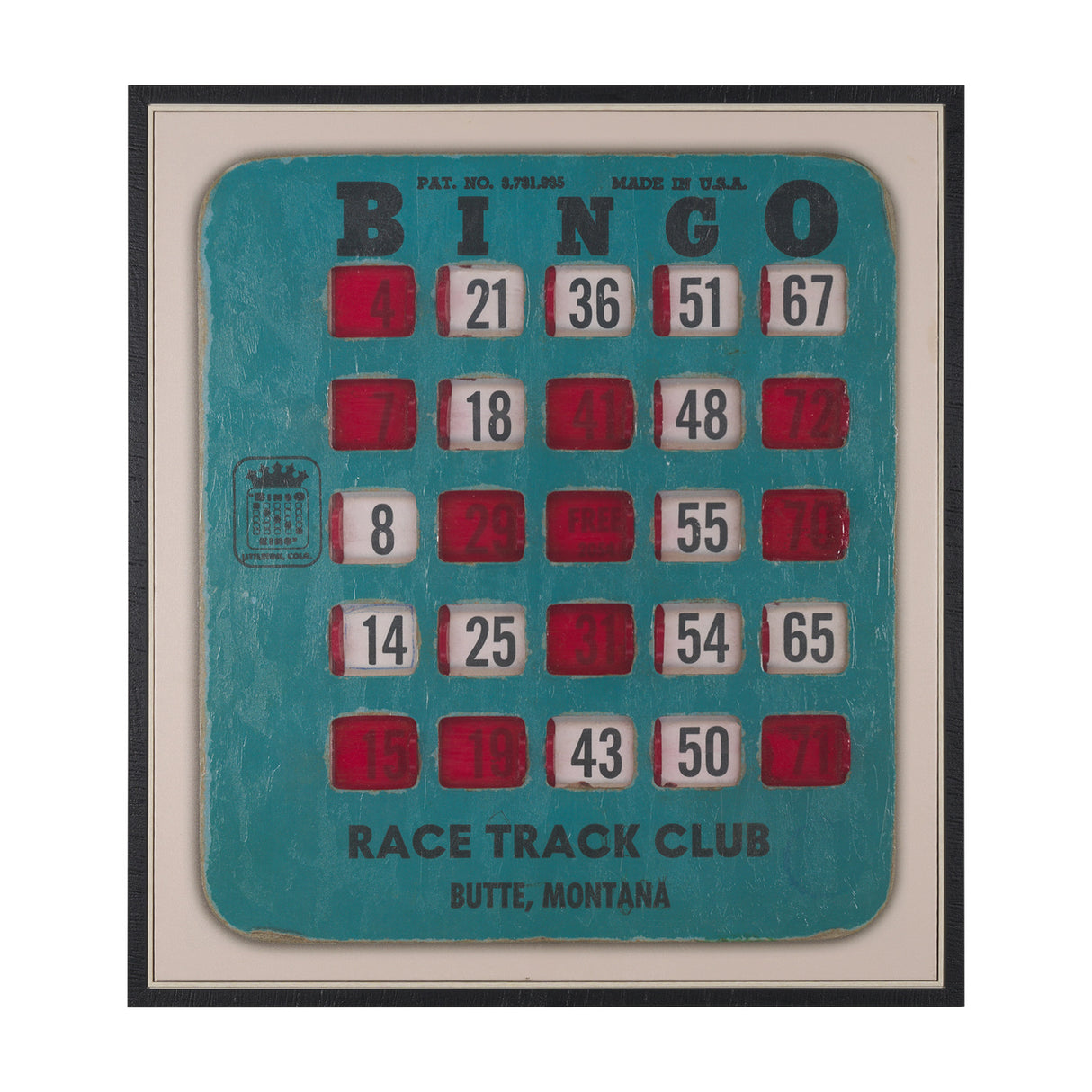 Chasing Numbers II Bingo Card by Mercana Studio a Hand Embellished Textured Framed Canvas from Mercana - Luna Furniture