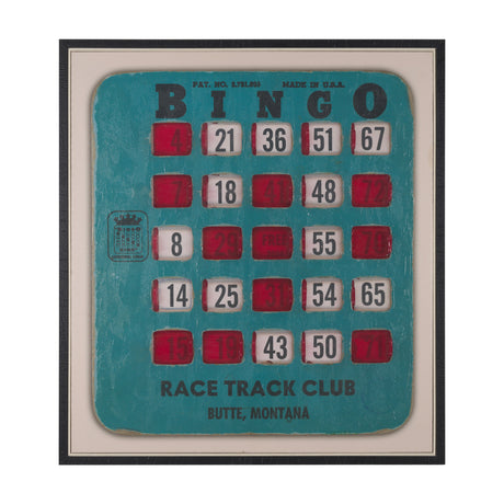 Chasing Numbers II Bingo Card by Mercana Studio a Hand Embellished Textured Framed Canvas from Mercana - Luna Furniture