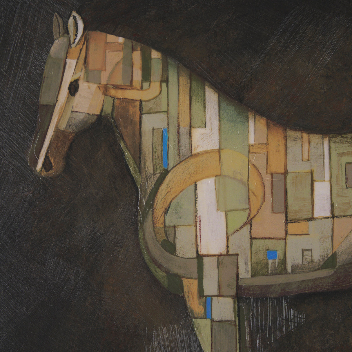Mosaic Horse III by Mercana Studio a Hand Embellished Framed Art Print Matted under Glass from Mercana - Luna Furniture