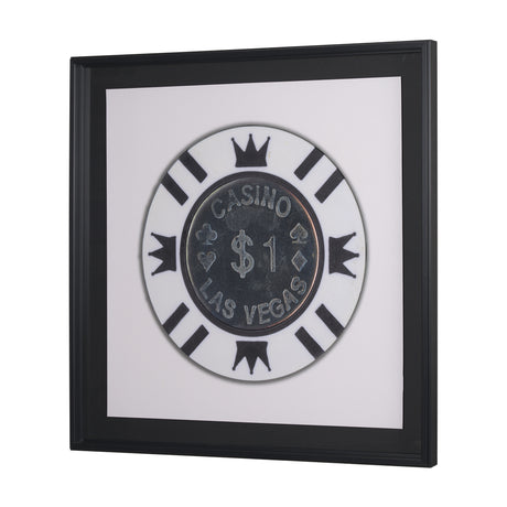Casino 1 Dollar Vegas Poker Chip By Zap Studio Framed Art Photograph Print under Glass from Mercana - Luna Furniture