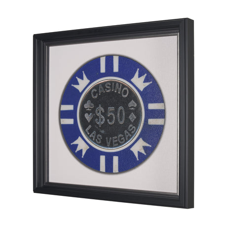 Casino 50 Dollar Vegas Poker Chip By Zap Studio Framed Art Photograph Print under Glass from Mercana - Luna Furniture