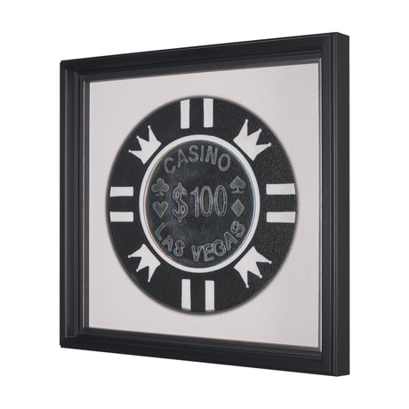 Casino 100 Dollar Vegas Poker Chip By Zap Studio Framed Art Photograph Print under Glass from Mercana - Luna Furniture