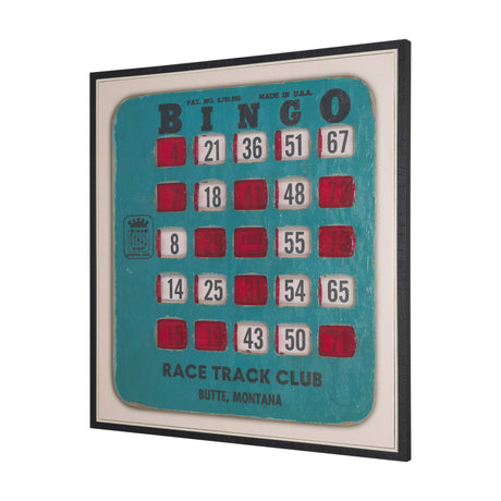 Chasing Numbers II Bingo Card by Mercana Studio a Hand Embellished Textured Framed Canvas from Mercana - Luna Furniture