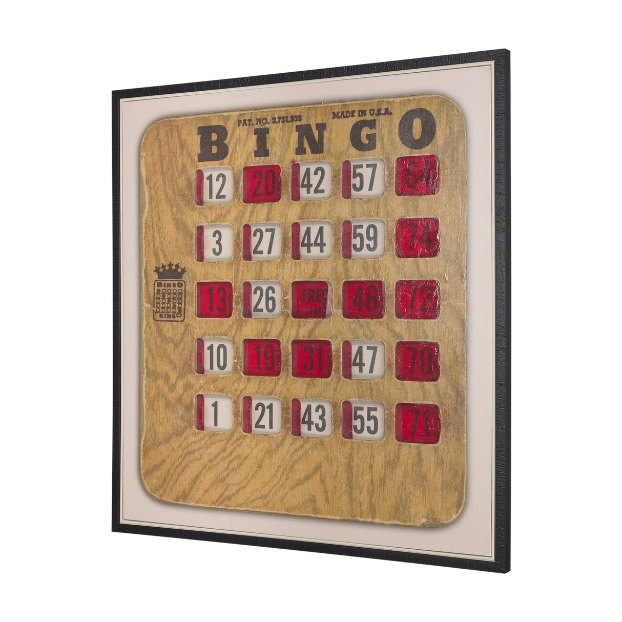 Chasing Numbers III Bingo Card by Mercana Studio a Hand Embellished Textured Framed Canvas from Mercana - Luna Furniture
