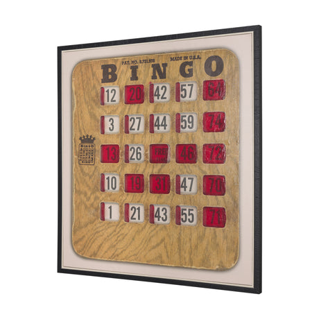 Chasing Numbers III Bingo Card by Mercana Studio a Hand Embellished Textured Framed Canvas from Mercana - Luna Furniture