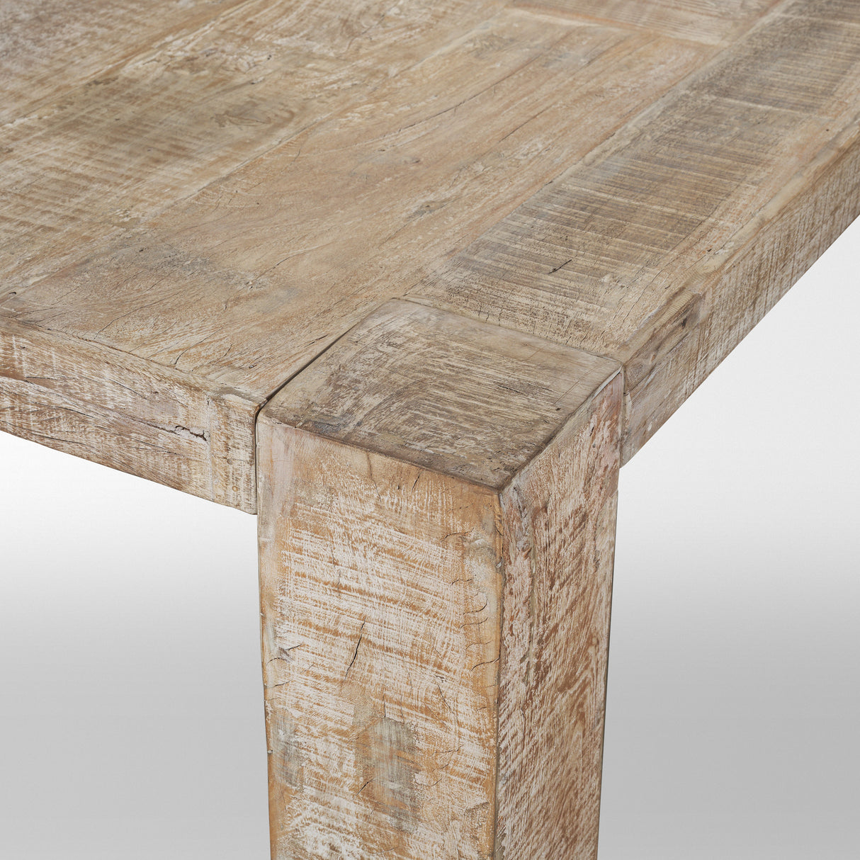McArthur 84" Whitewash Reclaimed Wood Dining Table from Mercana - Luna Furniture