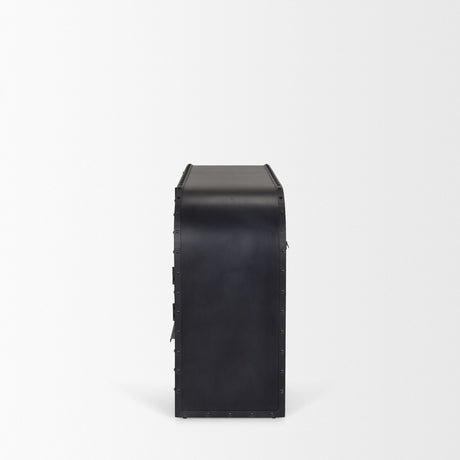 Gehry I 62.3x16.5 Black Metal Frame w/Wood Accent 4 Cabinet Door Two Drawer Sideboard from Mercana - Luna Furniture