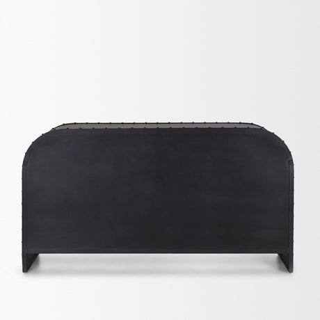 Gehry I 62.3x16.5 Black Metal Frame w/Wood Accent 4 Cabinet Door Two Drawer Sideboard from Mercana - Luna Furniture