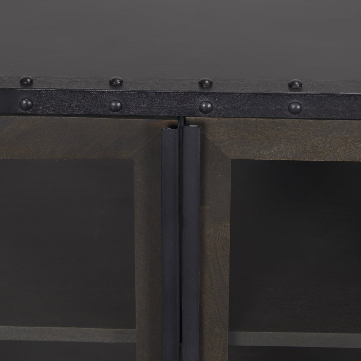 Gehry I 62.3x16.5 Black Metal Frame w/Wood Accent 4 Cabinet Door Two Drawer Sideboard from Mercana - Luna Furniture