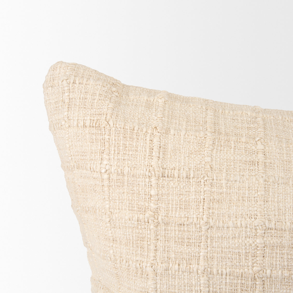 Jacory Cream Checker Textured Decorative Square Pillow Cover from Mercana - Luna Furniture