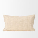 Jacory Cream Checker Textured Decorative Lumbar Pillow Cover from Mercana - Luna Furniture