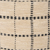 Jaela Beige and Black Striped Checkered Decorative Square Pillow Cover from Mercana - Luna Furniture