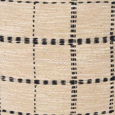 Jaela Beige and Black Striped Checkered Decorative Square Pillow Cover from Mercana - Luna Furniture