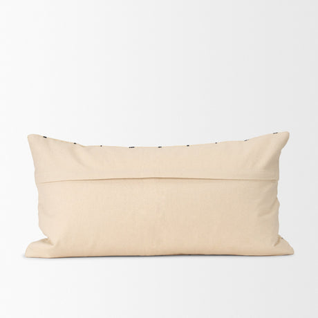 Jaela Beige and Black Striped Checkered Decorative Lumbar Pillow Cover from Mercana - Luna Furniture