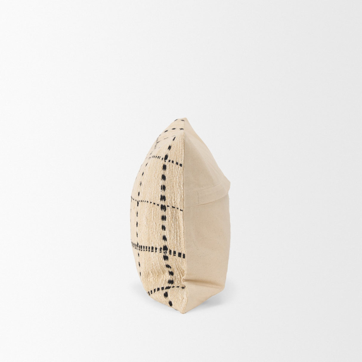 Jaela Beige and Black Striped Checkered Decorative Lumbar Pillow Cover from Mercana - Luna Furniture