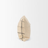 Jaela Beige and Black Striped Checkered Decorative Lumbar Pillow Cover from Mercana - Luna Furniture
