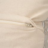 Jaxon Beige and Black Striped Cotton-Linen Decorative Square Pillow Cover from Mercana - Luna Furniture
