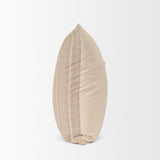 Jensen Beige and Gray Plaid Cotton-Linen Decorative Square Pillow Cover from Mercana - Luna Furniture