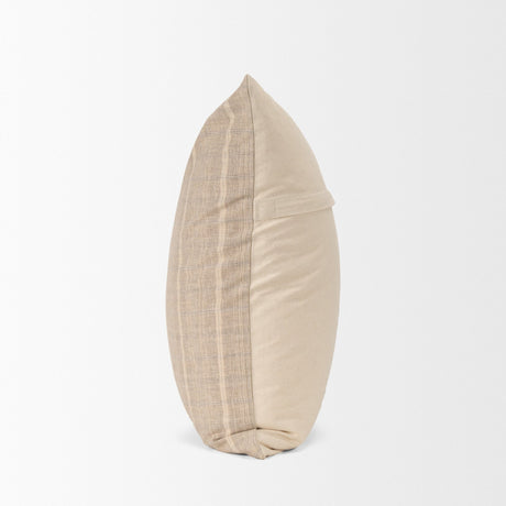 Jensen Beige and Gray Plaid Cotton-Linen Decorative Square Pillow Cover from Mercana - Luna Furniture