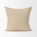 Jeren Beige Checker Textured Cotton-Linen Decorative Square Pillow Cover from Mercana - Luna Furniture