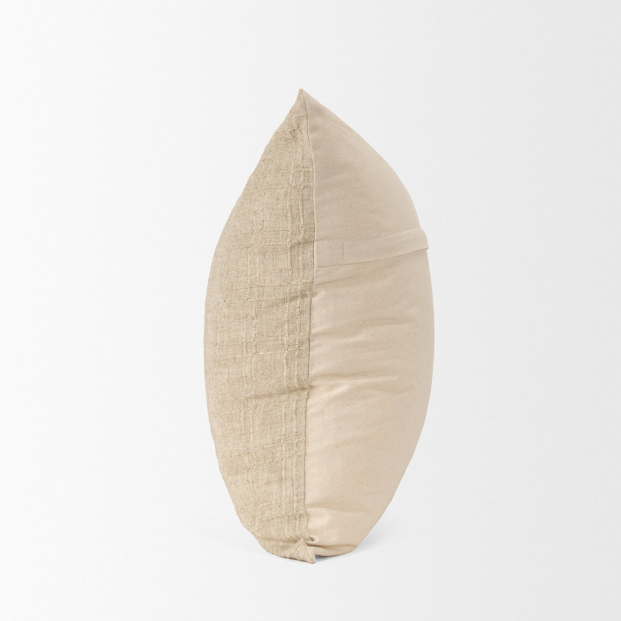 Jeren Beige Checker Textured Cotton-Linen Decorative Square Pillow Cover from Mercana - Luna Furniture