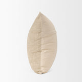 Jeren Beige Checker Textured Cotton-Linen Decorative Square Pillow Cover from Mercana - Luna Furniture