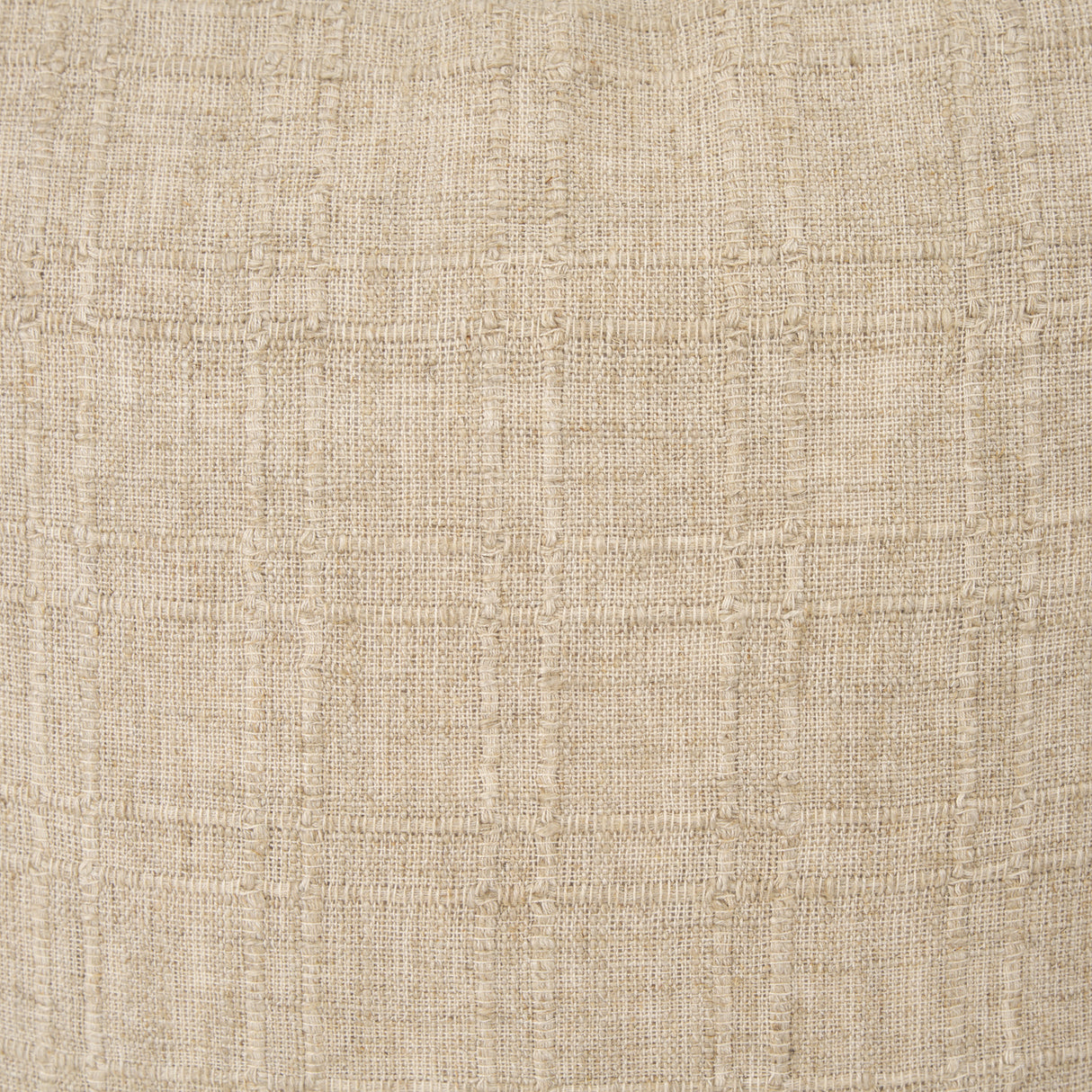 Jeren Beige Checker Textured Cotton-Linen Decorative Square Pillow Cover from Mercana - Luna Furniture