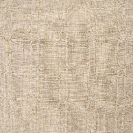 Jeren Beige Checker Textured Cotton-Linen Decorative Square Pillow Cover from Mercana - Luna Furniture
