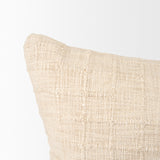 Jacory Cream Checker Textured Decorative Lumbar Pillow Cover from Mercana - Luna Furniture
