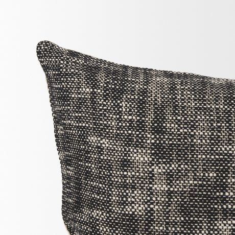 Jalia Cream and Black Cotton Decorative Lumbar Pillow Cover from Mercana - Luna Furniture