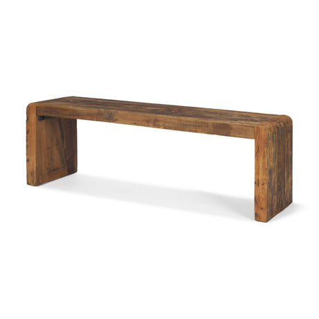 Estelle Rustic Brown Reclaimed Wood Bench from Mercana - Luna Furniture