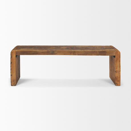 Estelle Rustic Brown Reclaimed Wood Bench from Mercana - Luna Furniture