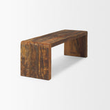 Estelle Rustic Brown Reclaimed Wood Bench from Mercana - Luna Furniture