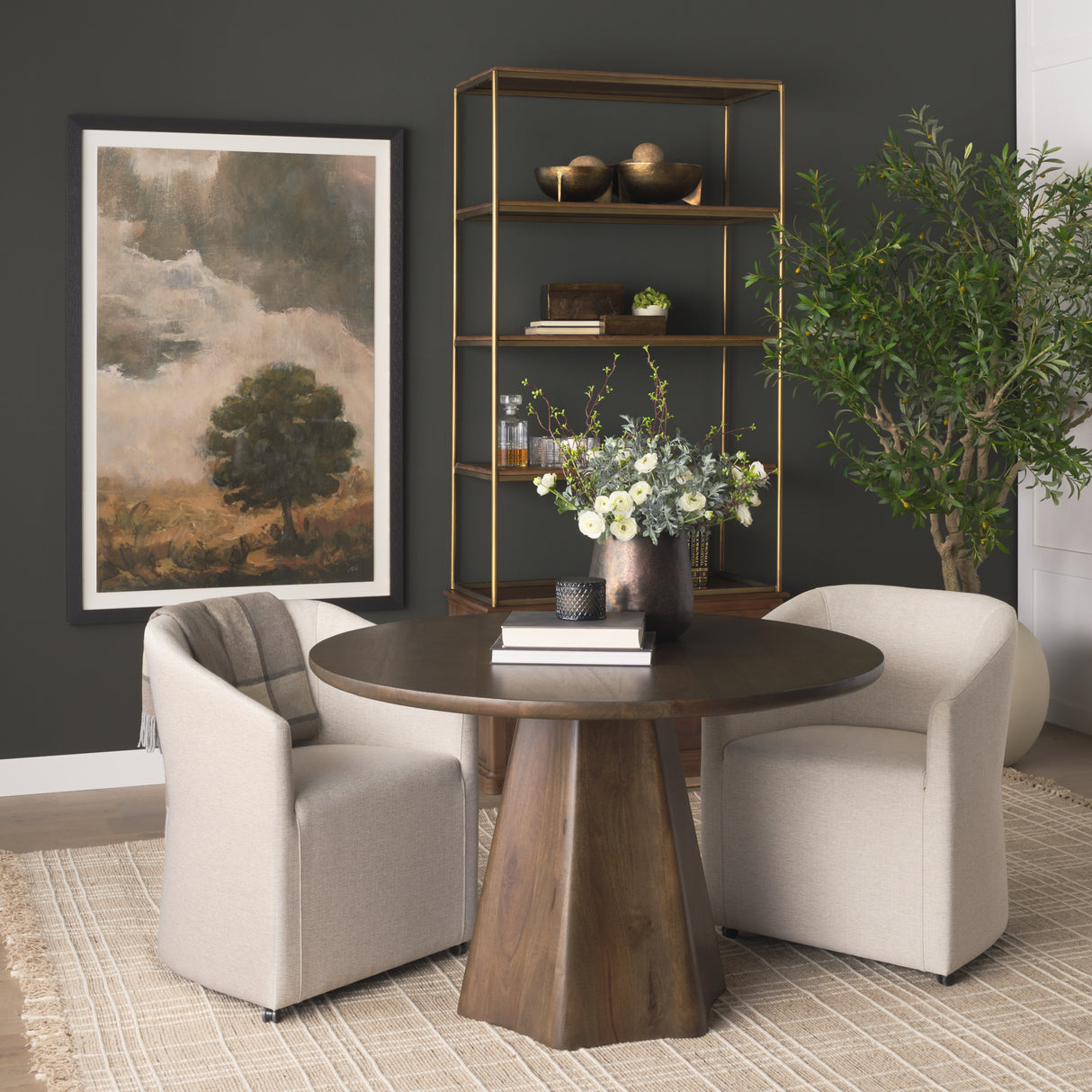 Jovani 48" Solid Dark Brown Mango Wood Round Dining Table from Mercana - Luna Furniture
