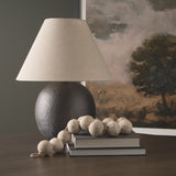 Sadiyah Black Brushed Metal w/ Beige Shade Table Lamp from Mercana - Luna Furniture