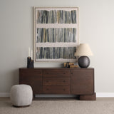 Jonan Dark Brown Wood w/ Dark Aged Brass 2 Door 3 Drawer Sideboard from Mercana - Luna Furniture