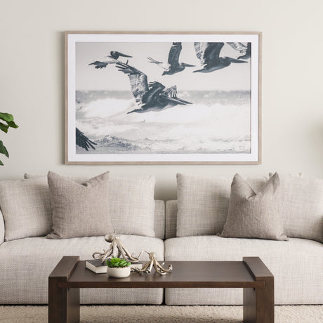 Pelican Beach by Nathan Larson a Hand Embellished Framed Photo Art Print Matted under Glass from Mercana - Luna Furniture