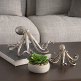 Strafford Medium 13L x 7W Silver Resin Octopus from Mercana - Luna Furniture