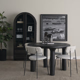 Gehry 72.3" H Dark Brown Metal Brown Wood and Glass Door Display Cabinet from Mercana - Luna Furniture