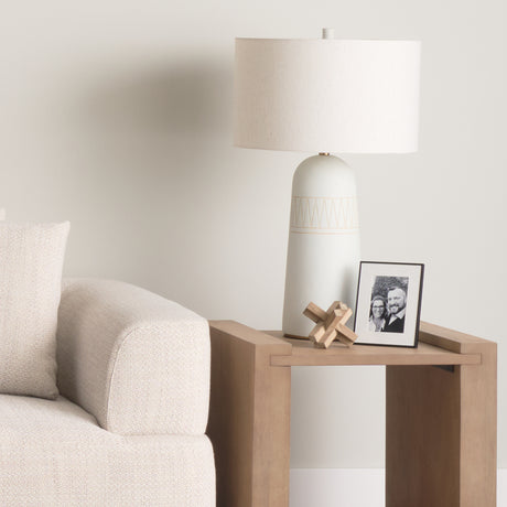 Javier 18.0L x 18.0W x 30.75H Light Base W/Cream Shade Table Lamp from Mercana - Luna Furniture