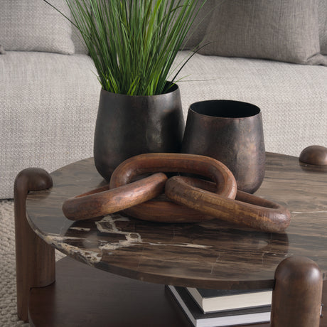 Tayla Large Medium Brown Wood Chain Link from Mercana - Luna Furniture