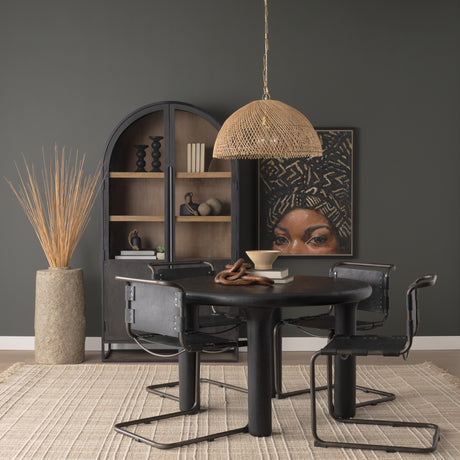 Thad 1-Light Natural Woven Rattan Dome Pendant from Mercana - Luna Furniture
