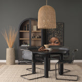 Thad 4-Light Natural Woven Rattan Foyer Chandelier from Mercana - Luna Furniture