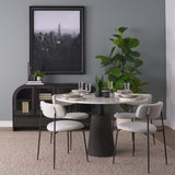 Casey Matte Black Metal w/ Gray Fabric Dining Chair, Set of 2 from Mercana - Luna Furniture