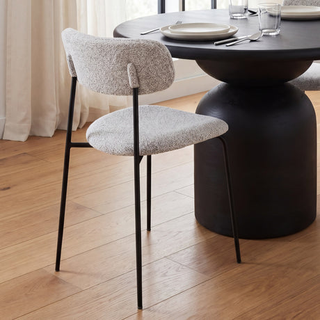 Casey Matte Black Metal w/ Gray Fabric Dining Chair, Set of 2 from Mercana - Luna Furniture