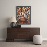 Mud Cloth Head Scarf I by Mercana Studio a Hand Embellished Textured Framed Canvas from Mercana - Luna Furniture