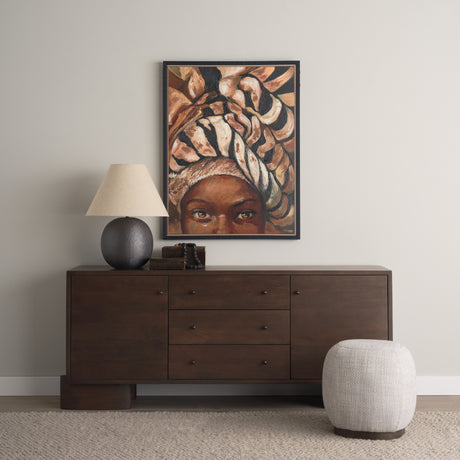 Mud Cloth Head Scarf I by Mercana Studio a Hand Embellished Textured Framed Canvas from Mercana - Luna Furniture